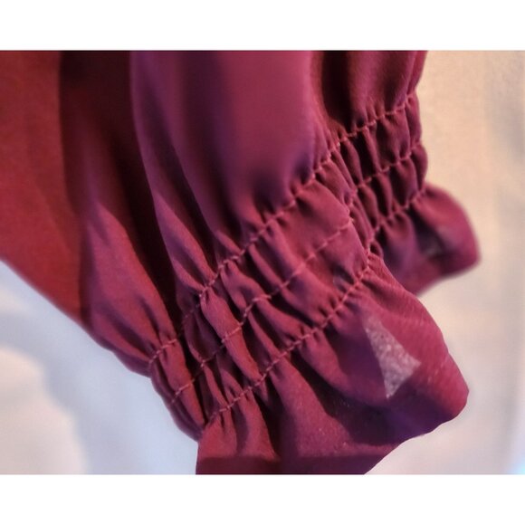 Lane Bryant Wine Semi Sheer Blouse HiLo Swing Work Party- Plus Size 18-20 NWOT - Picture 8 of 11